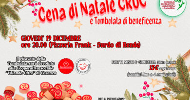 Cena di Natale CRUC e Tombolata di beneficenza – giovedì 19 dicembre 2024