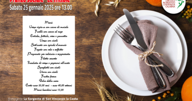 Pranzo sociale CRUC – Ristorante La Sorgente di San Vincenzo la Costa (CS), 25 gennaio 2025