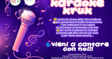 Serata Karaoke CRUC – 27 febbraio 2025, ore 20.30 bar/ristorante Quipò di Mendicino (CS)